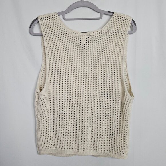 HELLO KITTY Patches Open Knit Sweater Vest BEIGE WHITE & RED size XL Hot Topic - Picture 8 of 10